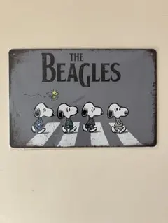 スヌーピー THE BEAGLES メタルプレート ブリキ看板