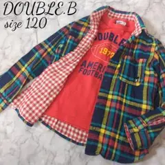 【まとめ売り】ダブルビー★リバーシブル★チェックシャツ★長袖★Tシャツ★120