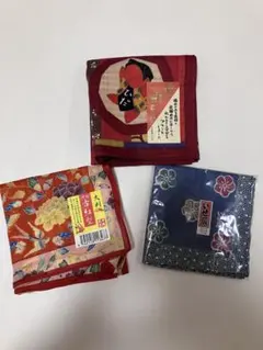 和柄ハンカチ 3枚セット かわり織　古紅型 いせ辰のサムネイル