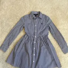 ポロロゴ刺繍シャツワンピース