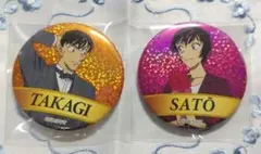 名探偵コナン展　缶バッチ　佐藤刑事　高木刑事