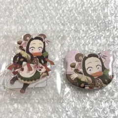 鬼滅の刃 実りの秋まつり 2025 アクリルスタンド くま缶バッジ 竈門禰豆子