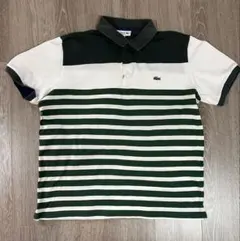 LACOSTE ストライプ ポロシャツ US M