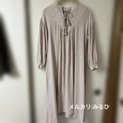 サマンサモスモス　胸元キルトワンピース　ピンク