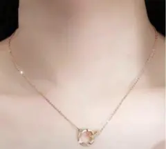 ♡新品♡ エレガントなダブルリングネックレス　アクセサリーポーチ付き