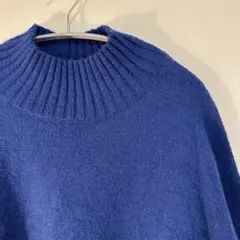 GU ジーユー ニット セーター ハイネック ブルー Lサイズ