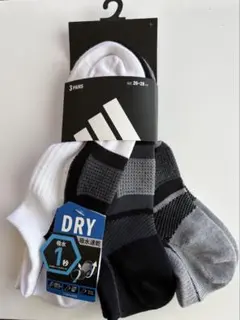 adidas メンズアンクルソックス 3足組 26-28cm 吸水速乾