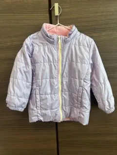 100 アウター　ダウン　ジャケット　裏起毛　パステル　紫　キッズ