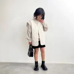 【2点セット】キルティングベスト×プリントスウェット