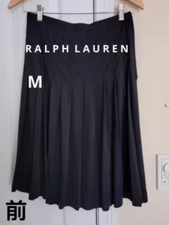 Ralph Lauren プリーツスカート 黒 ひざ丈のサムネイル