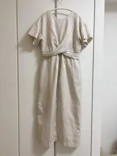 ナノユニバース　半袖 ワンピース　アイボリー38
