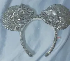 シルバー スパンコール ミニーカチューシャ