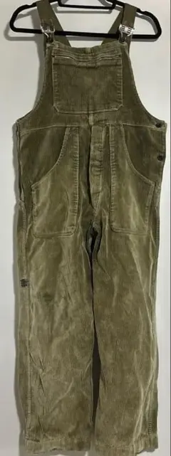 ユーロヴィンテージ オリーブグリーン コーデュロイ オーバーオール