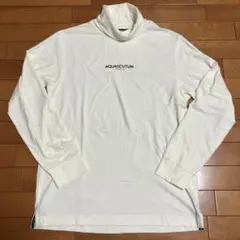 AQUASCUTUM 長袖カットソー ハイネック ホワイト系 L