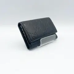 【GUCCI（グッチ）】美品 キーケース シマ GG レザー 黒 6連
