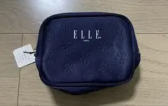 ELLE ポーチ　紺色　ミニポーチ　花柄のサムネイル