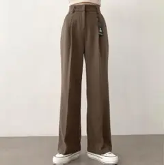 BOKPLACE スラックス 起毛 ブラウン S