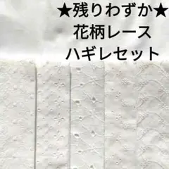 【ラスト】生地 コットンレース ホワイト 花柄レース 刺繍レース はぎれセット