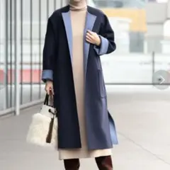 新品未使用 iines イイネス リバーシブルリバーコート サイズ2 ネイビー 新品未使用 iines イイネス リバーシブルリバーコート サイズ2