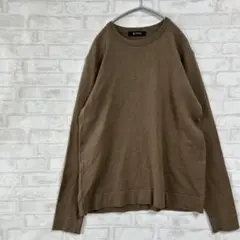 【ナノユニバース】ブラウン 長袖カットソー　ロンT M メンズ a3179