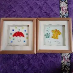 アート作品 赤い傘と黄色いシャツ