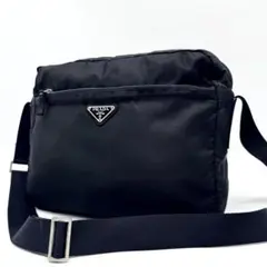 【極美品✨】プラダ ショルダーバッグ テスートナイロン×レザー 三角 斜め掛け