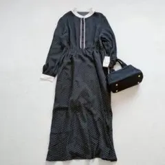 GRL◇配色ドットプリントフレアワンピース 量産 スナ系 Y2K [pr46]M