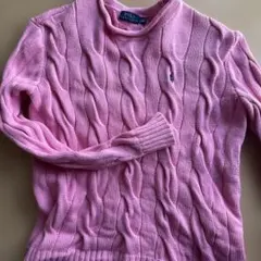 POLO RALPH LAUREN ピンク ケーブルニット XS