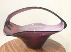 美品　花瓶 フラワーベース ガラス ヴィンテージ　古物　マーブル　インテリア