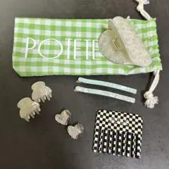 POTETE ハートクリップ バレッタ ヘアピン ノベルティ ブラシ