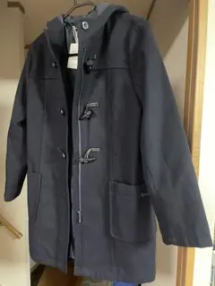 【新品未使用】　ポンポネットジュニア　ネイビー ダッフルコート フード付き