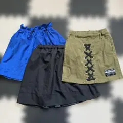 スカートセット 青140 黒S カーキ150