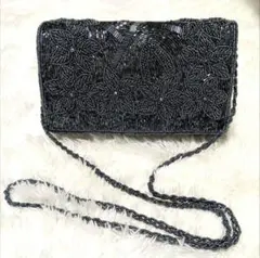 ショルダーバッグ ハンドバッグ ビーズバッグ バッグ 黒 ブラック