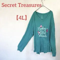 ✨️古着✨️Secret Treasures 【4L】長袖 Tシャツ トルコ石色