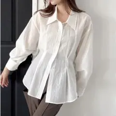 dazzlin シアータックシャツ 白のサムネイル