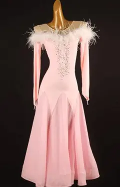 Y6005【タカダンス】☆M オフ白 スワロミックススタンダードドレス