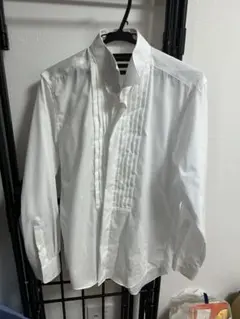 【美品】ホワイトドレスシャツメンズ　結婚式 　タキシード用