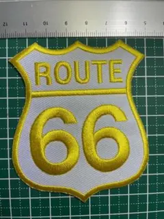 アイロンワッペン★ROUTE66★ルート６６★黄色文字