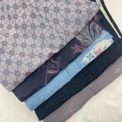 Y6021 単衣　まとめセット　リメイク用　寒色系