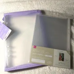 【新品】6リングファイル　ジッパー付き　A5クリアポケット　リフィル　ダイソー
