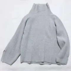 プラージュ　カタアゼハイネック プルオーバー ニット　ウール100%　ゆったり