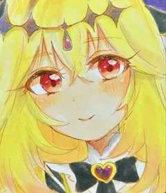 手描きイラスト キャアアルカナ・シャドウ ファンアート 小色紙 - メルカリ