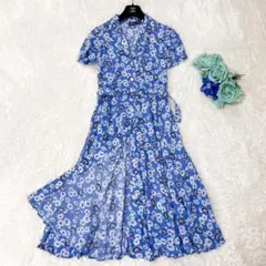 未使用級 ポロラルフローレン フローラルクレープショートスリーブドレス