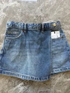 デニムブルー ハイウエストショートパンツ