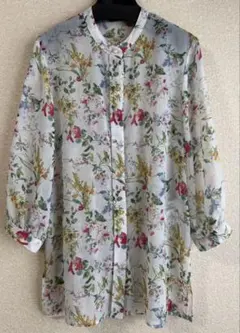 PINORE ピノーレ花柄 長袖ブラウス38サイズ(M)のサムネイル