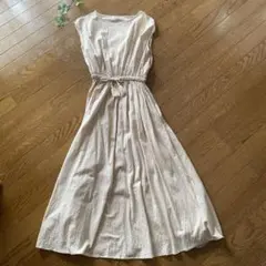 ワンピース　マキシ丈　新品　コットン　麻　Mサイズ