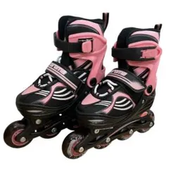 インラインスケート 子供用 ローラースケート サイズ調整可能 女の子 19センチ