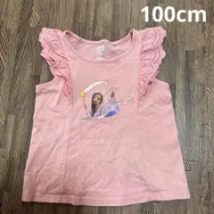 UNIQLO女の子フリルTシャツトップス　100cmピンクプリンセス　ユニクロ