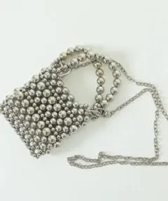 【美品】シルバー ミニショルダーバッグ