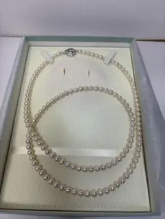 ¢*様 2本真珠 アコヤパール ネックレス 6mm シルバー金具 冠婚葬祭 ケー